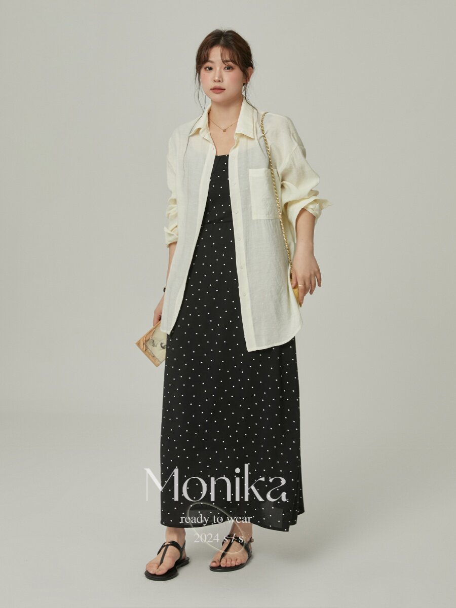 모니카 플러스 사이즈 여성 슬리밍 셔츠 여성 여름 2024 지방 MM 착용 자외선 차단 카디건 셔츠 얇은 탑