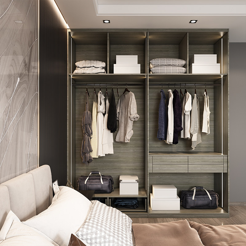 皮阿诺整体衣柜定制卧室简约现代推拉移门平开门走入式全屋家具
