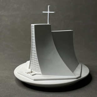 路思义教堂建筑模型桌面书架装饰微景观摆件摄影道具商业软装礼物
