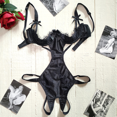 性感薄蕾丝情趣内衣连体勒阴上衣