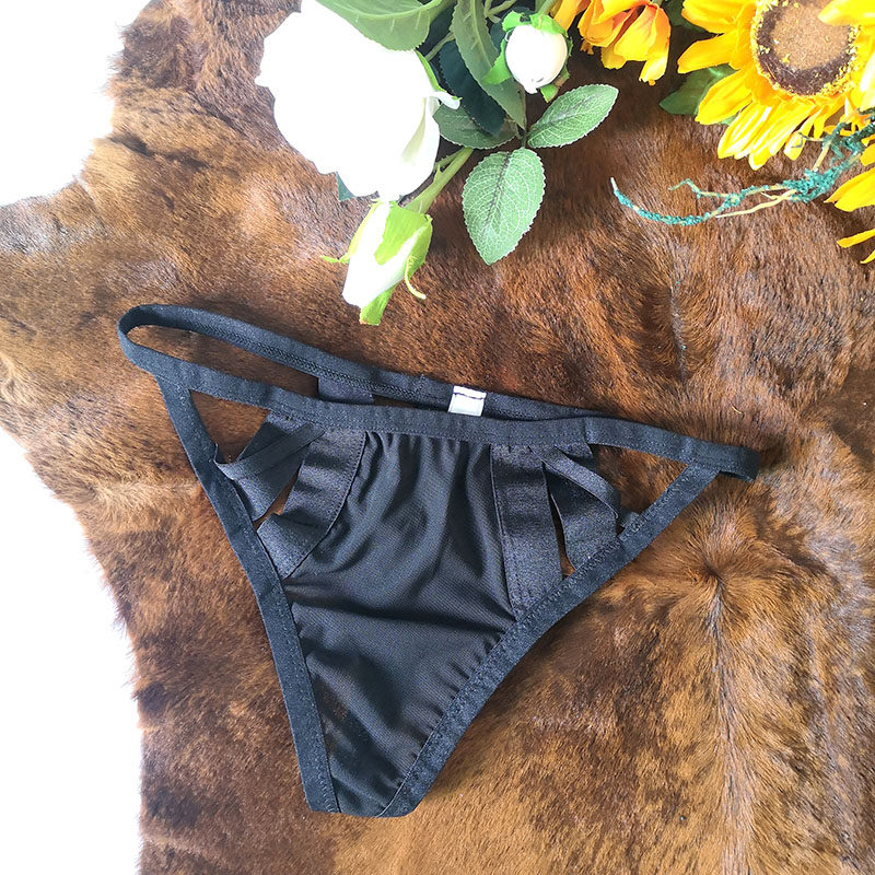 性感绳奴丁字裤t裤黑色透气镂空网纱诱惑勒紧女士低腰速干内裤夏