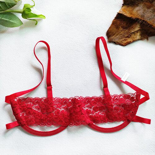 聚拢蕾丝私房情趣坚挺镂空文胸女