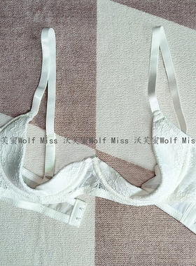 沃芙蜜性感蕾丝内衣女乳白色纯欲钢圈半杯胸托聚拢上托防下垂文胸