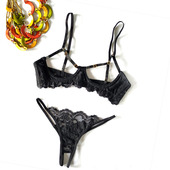 绳奴胸奴捆绑性感文胸透视露胸纯欲舔狗有钢圈情感趣味内衣套装 女