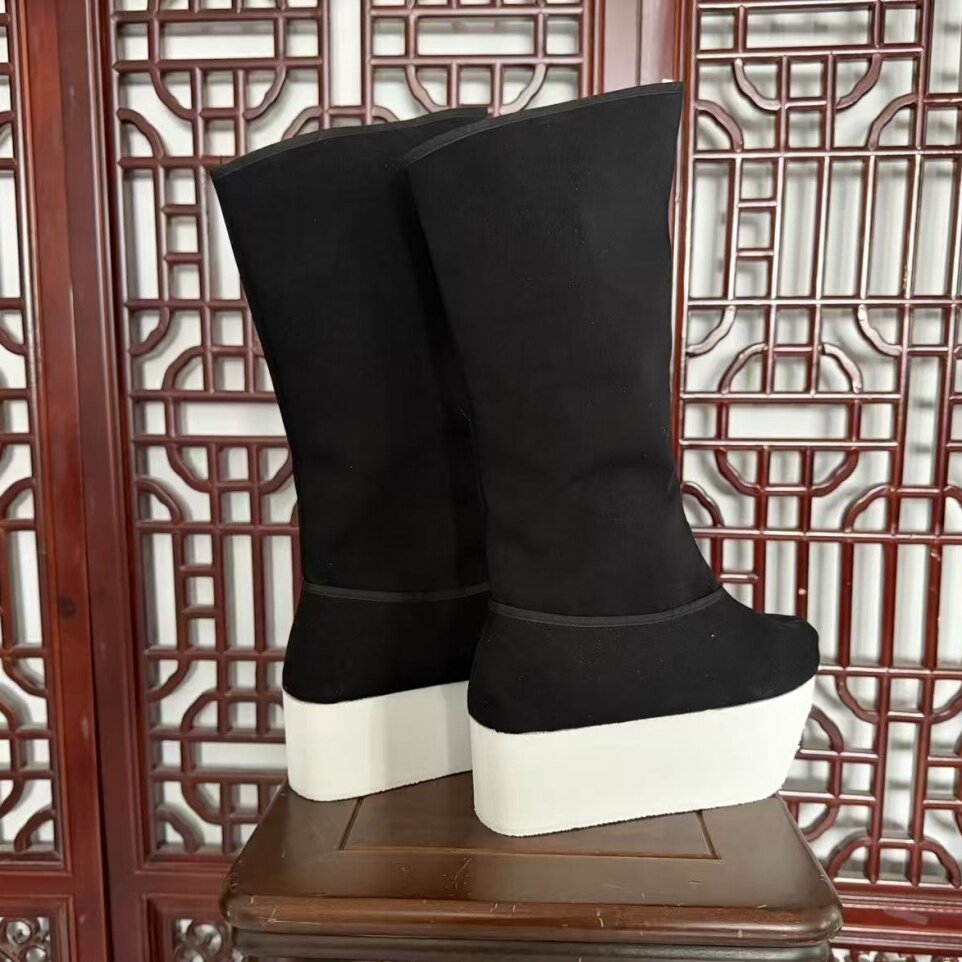 包邮戏曲戏剧用品京剧越剧古装靴子黄梅戏小生靴厚底朝靴高靴官靴
