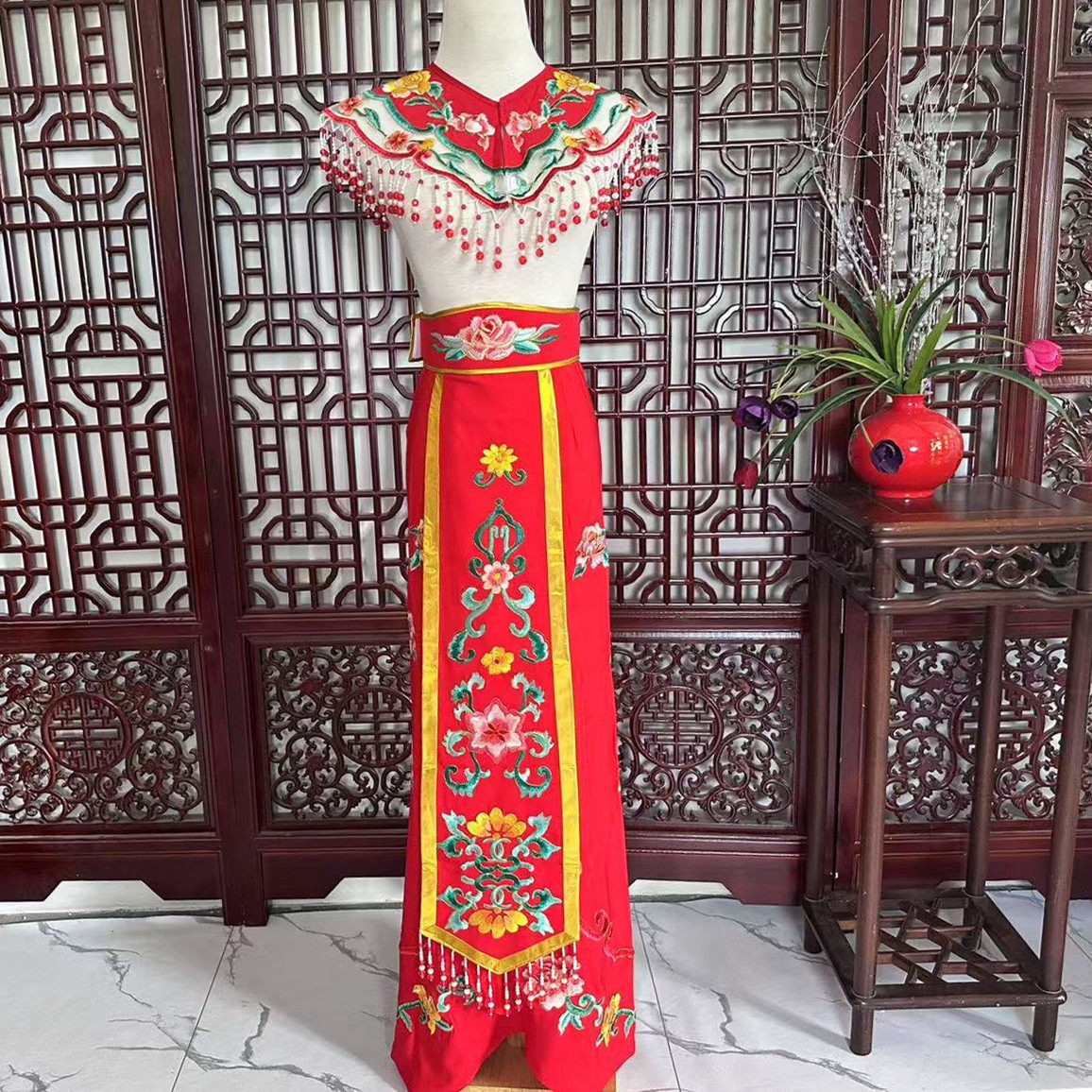新款戏剧云肩长包裙腰带佩花旦戏服女小姐衣服中国风服饰古装配件