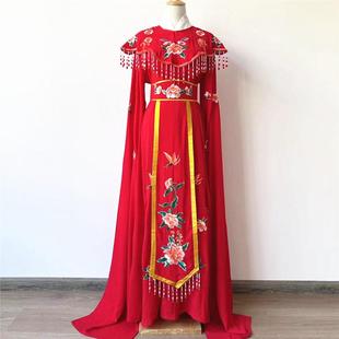 戏剧越剧演出服花旦戏服小姐长袖连衣裙七仙女古装蝴蝶牡丹花旦衣