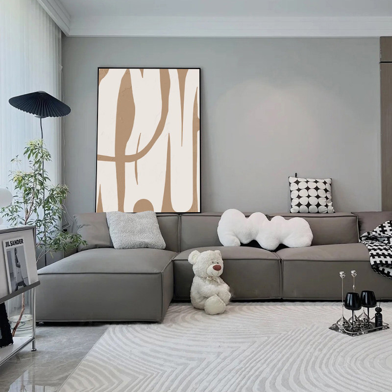 现代简约客厅沙发背景墙挂画轻奢抽象侘寂风玄关卧室装饰画高级感