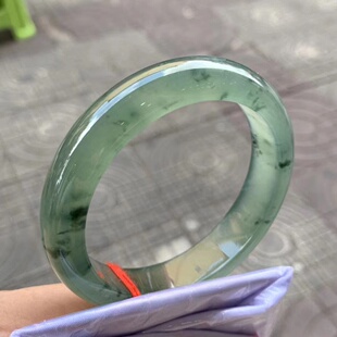 云尚翡翠 飘花手镯 翡翠手镯 天然A货玉手镯 缅甸翡翠镯子 玉镯子