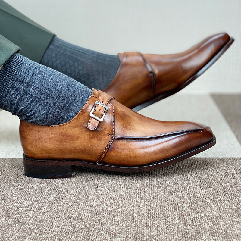 cie西装手工棕色大码男士皮鞋