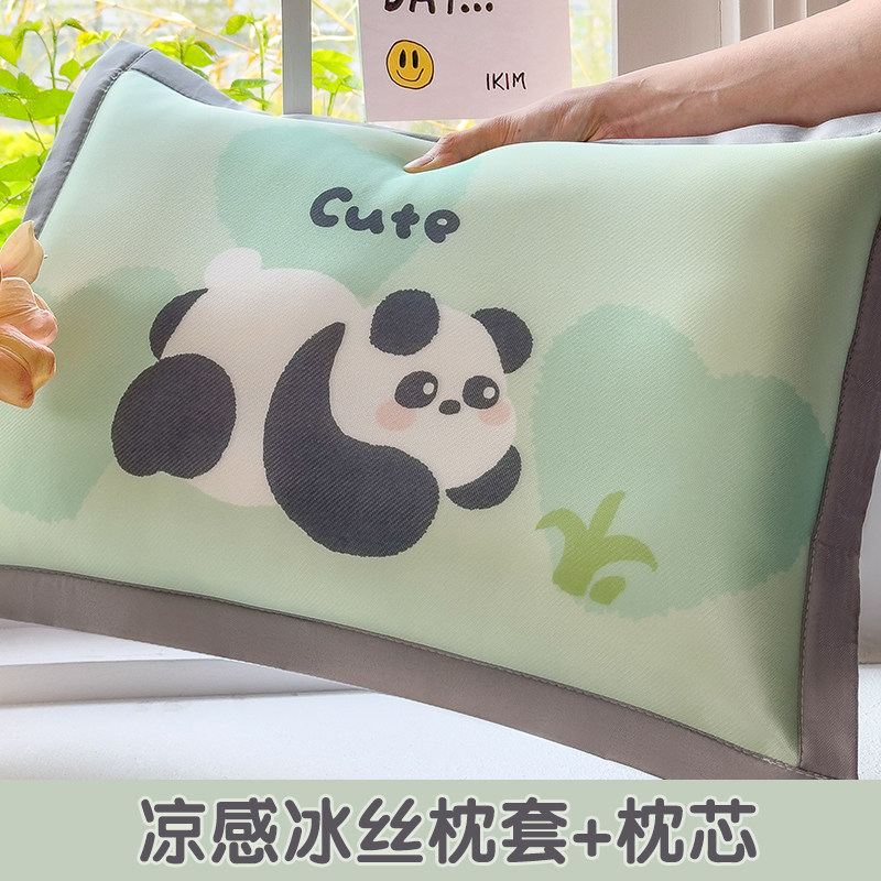 夏季儿童凉感枕头宝宝专用冰丝小凉枕幼儿园小号枕头套和枕芯一套图片