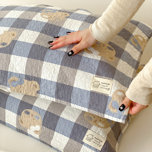 枕芯垫巾盖巾防头油男 全棉枕头巾夏季 纯棉纱布枕巾一对装 2025新款