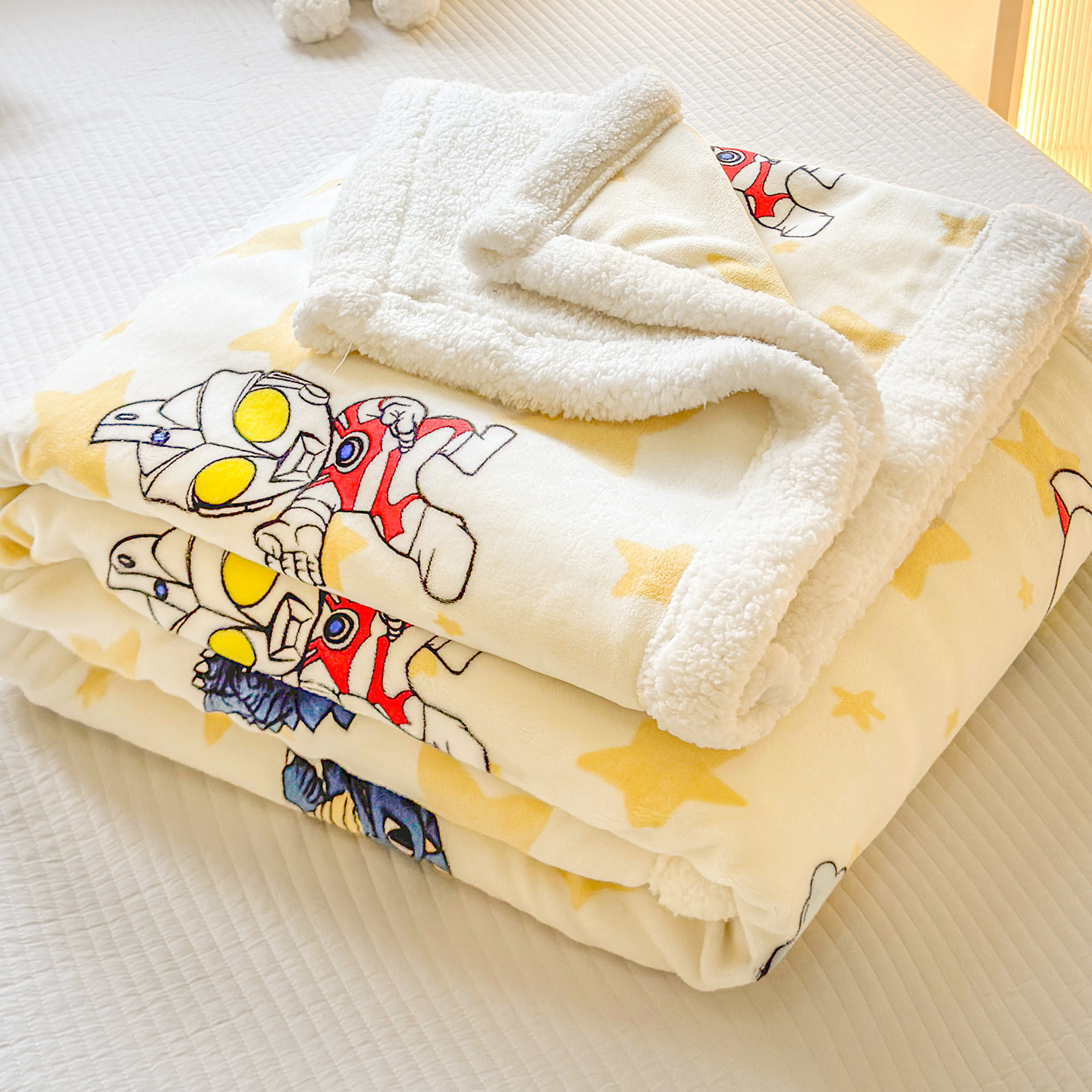 奥特曼毛毯冬季儿童珊瑚牛奶绒加厚毯子小学生幼儿园午睡盖毯被子