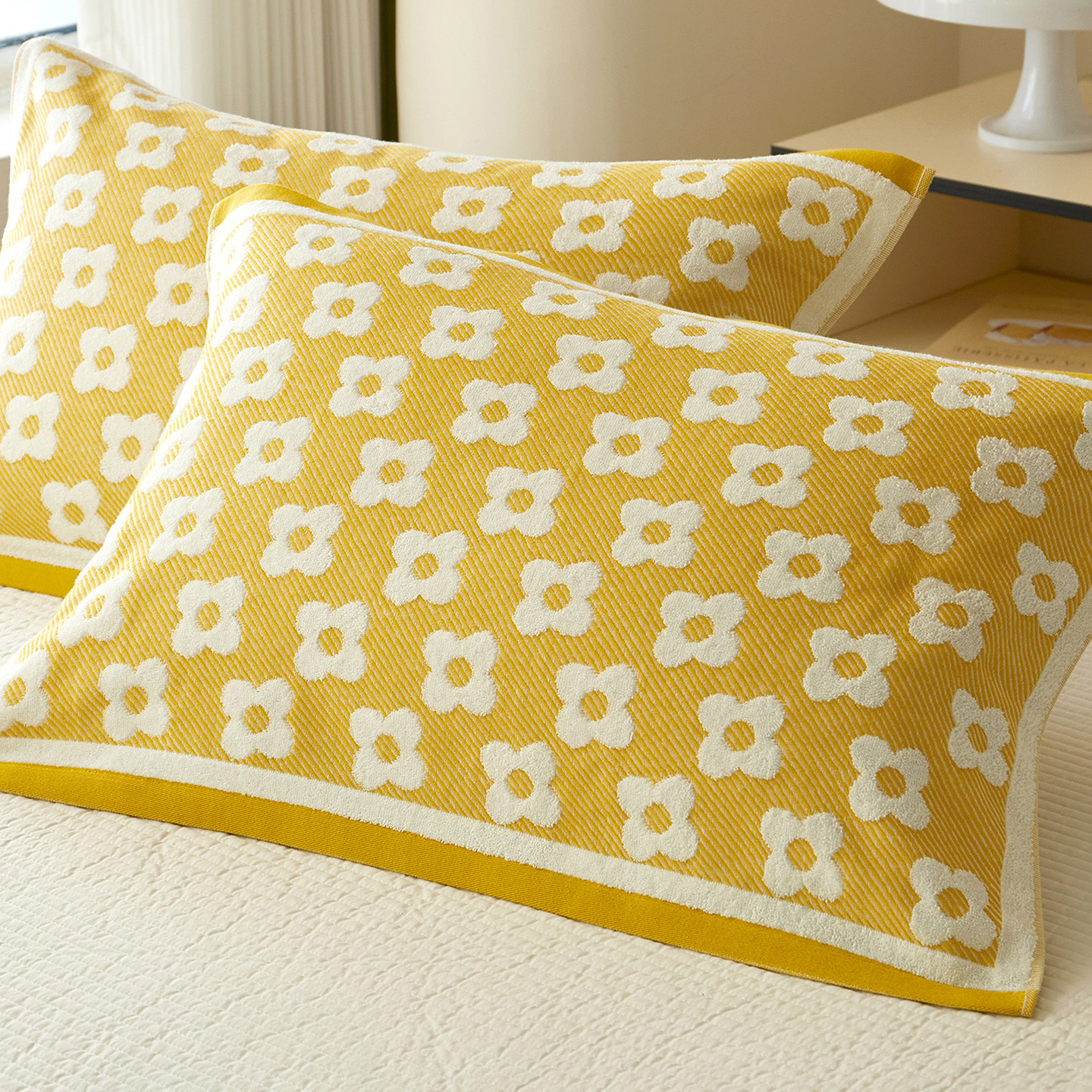 纯棉老式毛圈线圈枕巾柔软亲肤