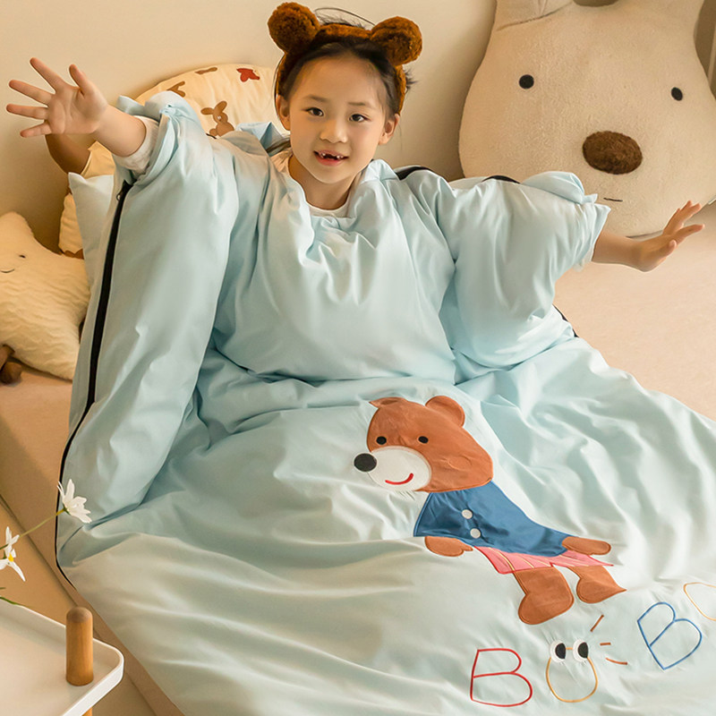 儿童睡袋春秋冬款中大童恒温宝宝秋冬季防踢被子神器纯棉四季通用