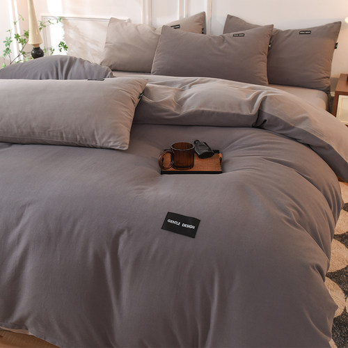 高端A类全棉加厚磨毛被套三件套