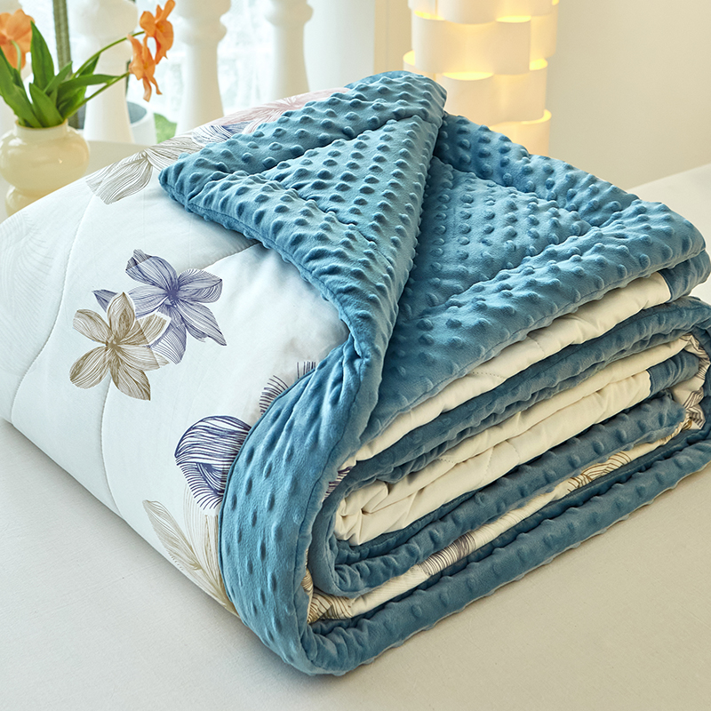 高端全棉豆豆毯冬季成人大人豆豆绒毛毯冬天加厚春秋毯子盖毯被子