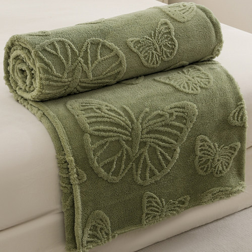 塔芙绒纯色午休披肩小毯子