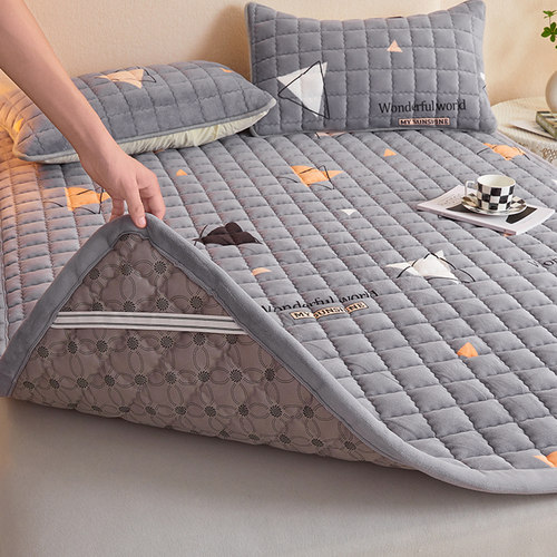 暖绒防滑不跑床床单床盖