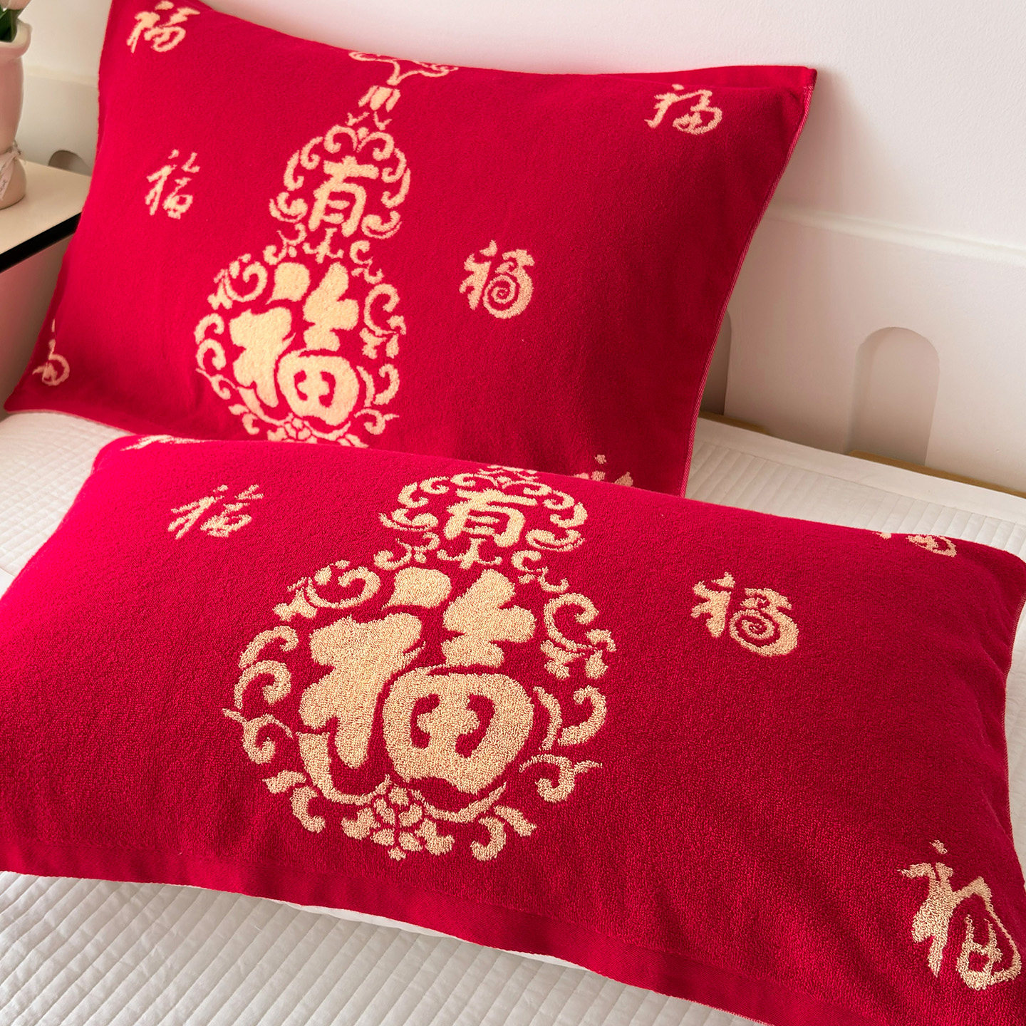 【百福】枕巾全棉盖巾