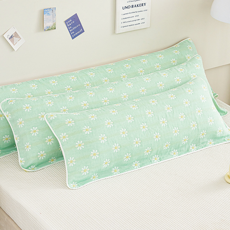 雙人全棉紗布加長枕巾