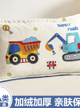 冬季儿童牛奶绒枕套秋冬宝宝30x50小尺寸枕头套40x60冬天加绒加厚