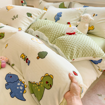 冬季豆豆绒被套双面加绒