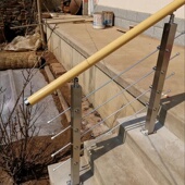 家用门口304不锈钢立柱护栏庭院老人儿童楼梯扶手阳台围栏杆室外