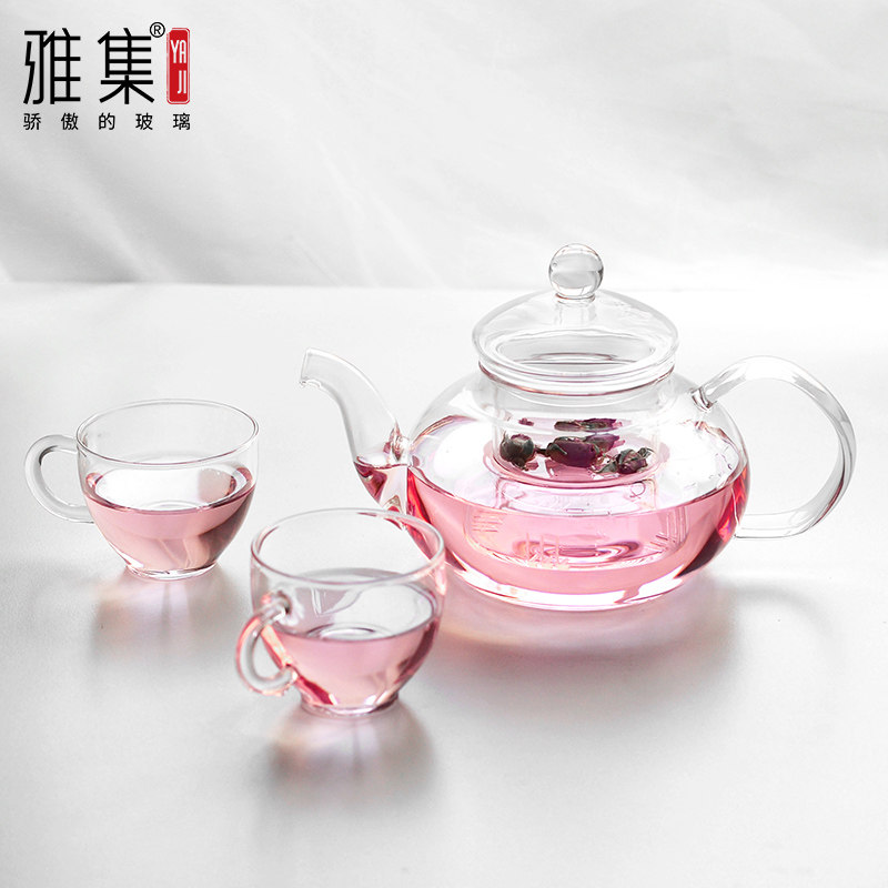 雅集玻璃花茶壶套装家用透明耐热带盖过滤泡茶壶冲茶器花草茶茶具使用感如何?