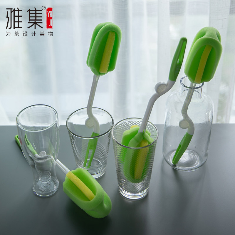 雅集洗杯子神器杯刷奶瓶清洁刷长柄无死角海绵小刷子水杯茶渍涮子