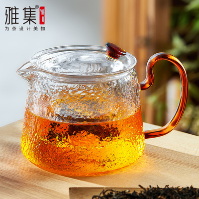 雅集新羽锤纹办公家用泡茶壶过滤