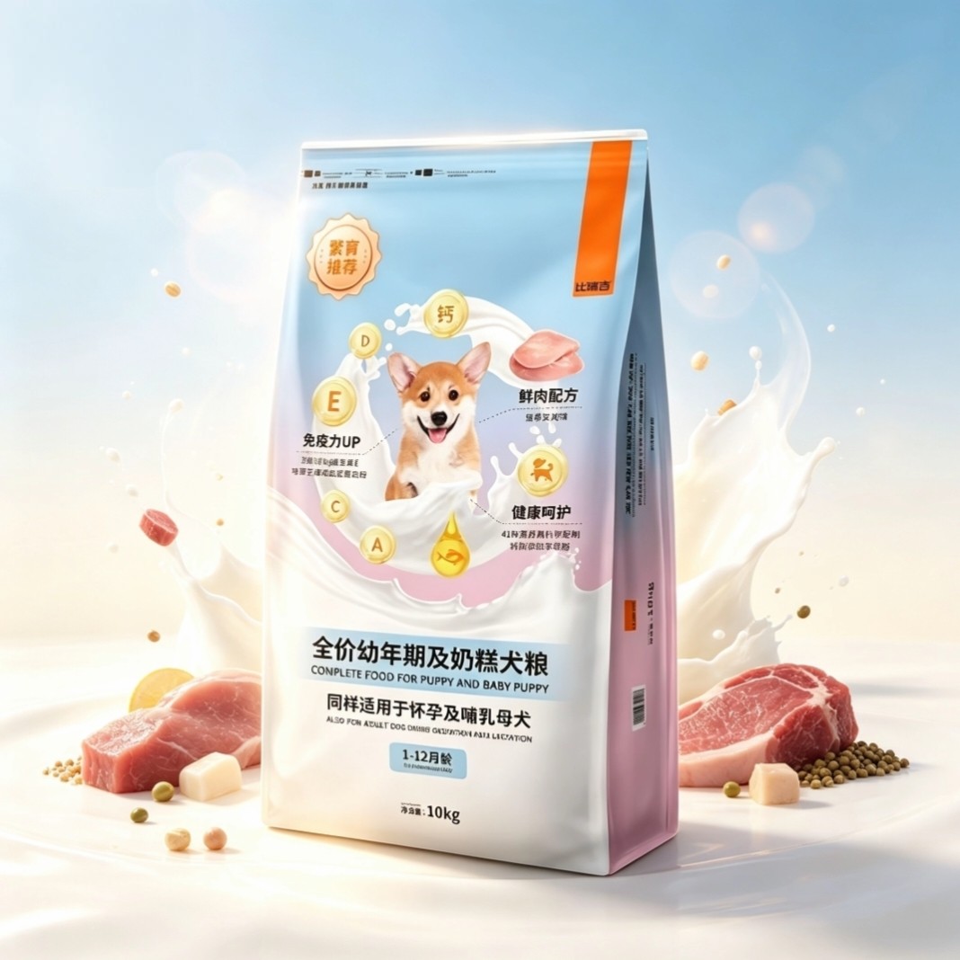 比瑞吉全价奶糕犬粮 离乳期幼犬粮 软糯适口呵护肠胃营养狗粮