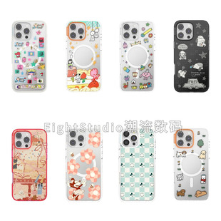 微微日常透明轻薄高级感潮牌适用于iphone17promax苹果16Pro 14手机壳 泡泡骚强磁吸手机壳