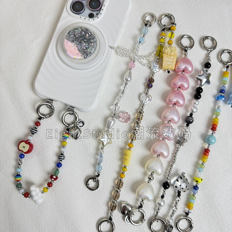 【热卖双耳扣环手机链】casetify大四角WF手机壳链条手提网红挂件