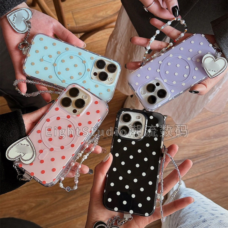 【防摔强磁吸】秋冬巴黎假日波点调色盘磁吸透明手机壳适用苹果17p