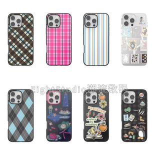 泡泡骚高版 强磁吸手机壳 13手机壳薄巧菱格 轻薄透明高级感潮牌适用于iphone17promax苹果16Pro