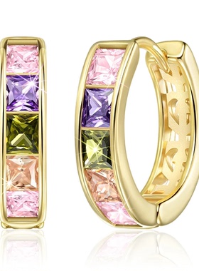 Stylish Dainty Circle Earrings Female Versatile Gold Color