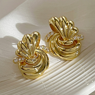 Earrings Simple Metallic Geometric Knotted Earrings