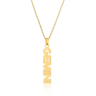 Stainless Steel Zodiac Letter Necklace For Women 12