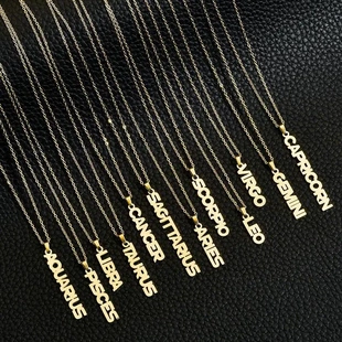 12 Zodiac Sign Necklace For Women Stainless Steel