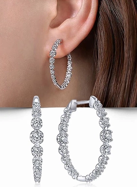 Stylish Round Zirconia Hoop Earrings for Women Luxury