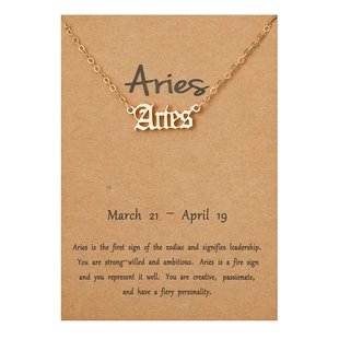 12 Zodiac Sign Necklace For Women Copper Constellation