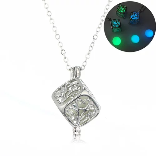 Luminous Square Tree of Life necklace Hollow Glow In The