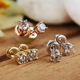 hop plated claw Four Earrings Gold Diamond Hip Round Female