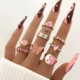 Colorful For Enamel Kunckle New Set Butterfly Rings Women