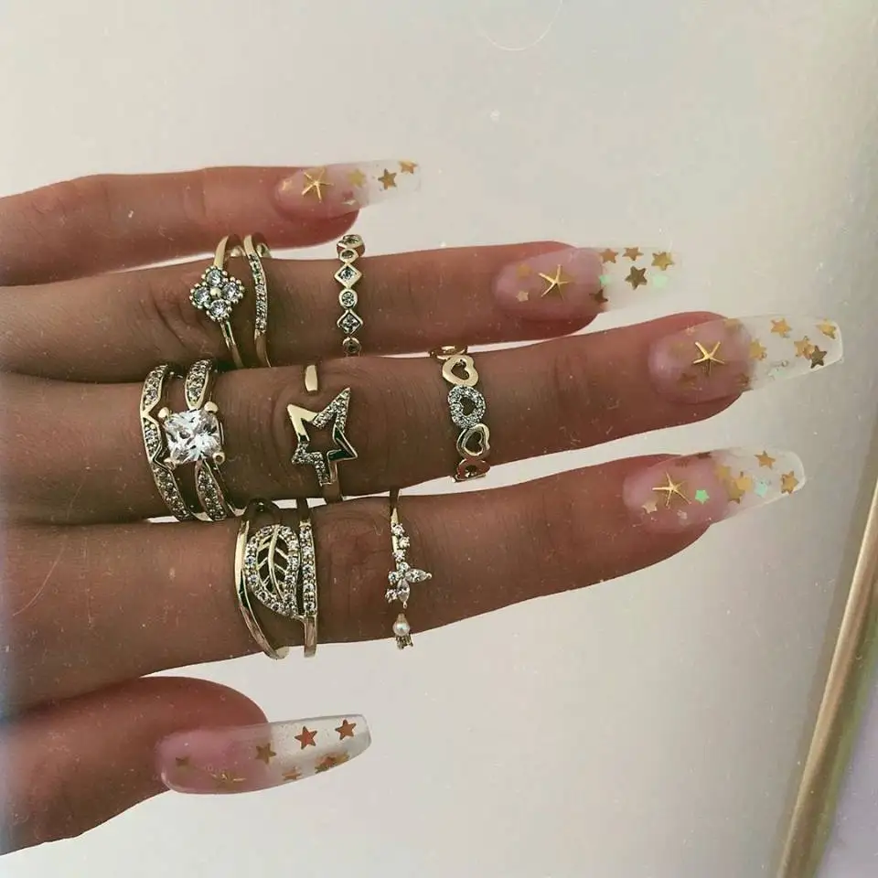 9pcs/Set Retro 戒指/指环