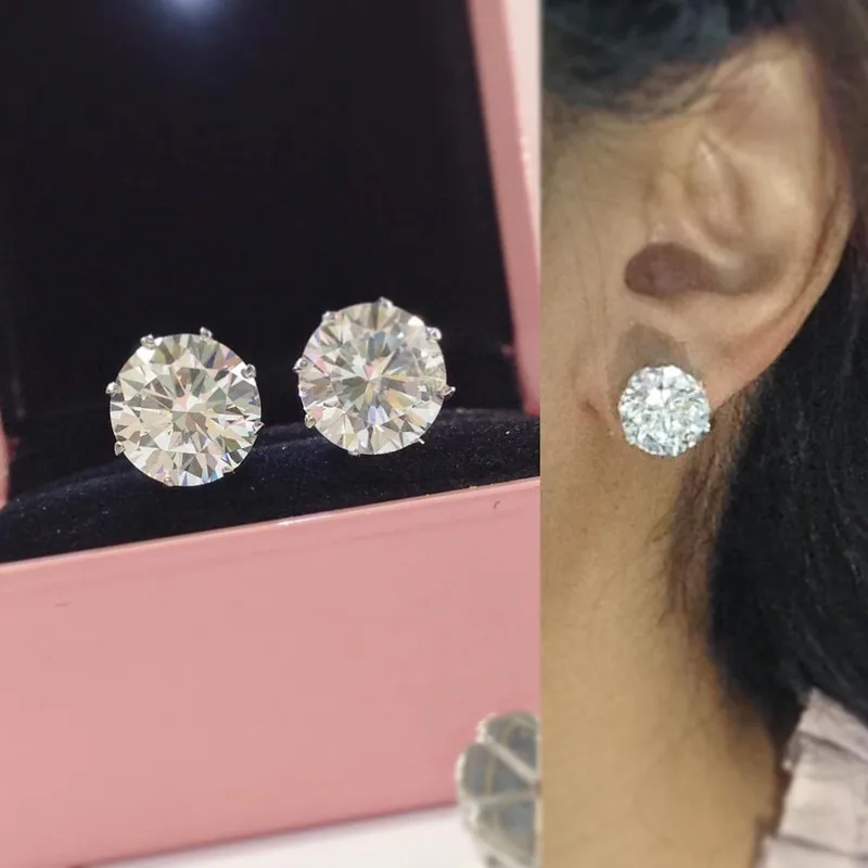 Minimalist Crystal Cubic Zirconia Stud Earrings for