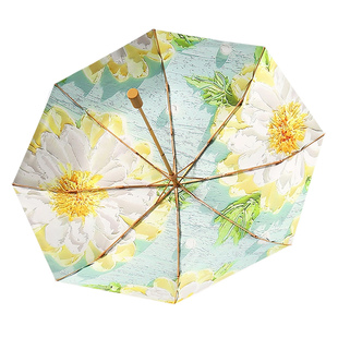 德国雨伞女高颜值晴雨两用简约手动款防晒防紫外线庭菊高端太阳伞