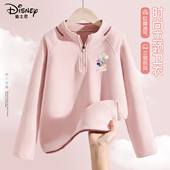 迪士尼女童卫衣春秋款 女大童流行衣服 洋气半拉链儿童上衣2026新款