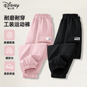 迪士尼女童工装裤春秋款儿童裤子